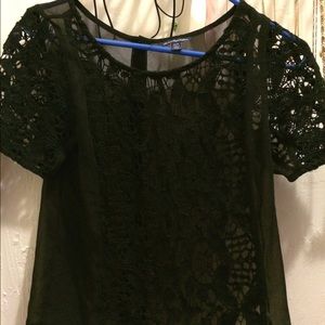 black lace/ sheer top