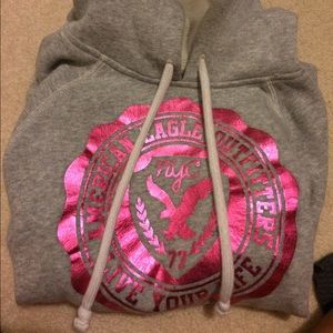 grey fleece sweatshirt