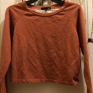 long sleeve top with lace on the back