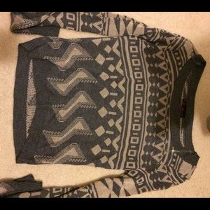 tribal print cropped sweater