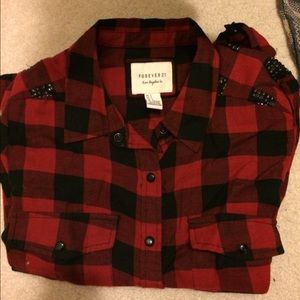red button down flannel
