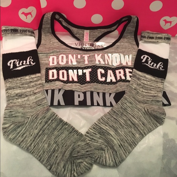 PINK Victoria's Secret Other - Sale VS PINK Don'tKnow Don't Care SportsBra Bundle