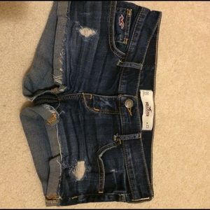 low rise denim shorts