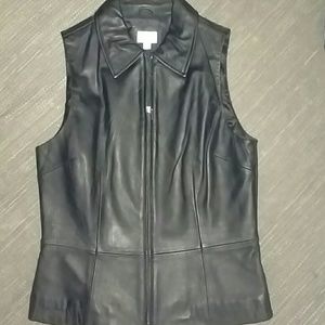 Black leather vest