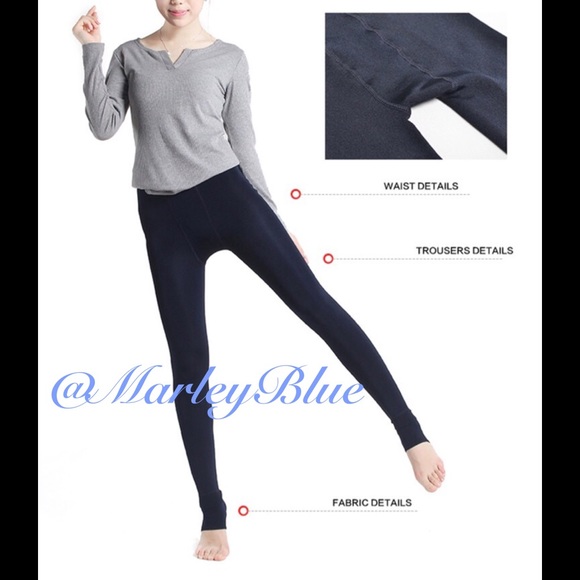 Black Plush Lined Stretch Legging - Picture 4 of 4