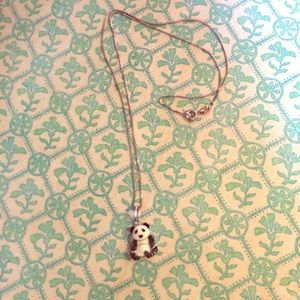 Panda necklace with diamonds