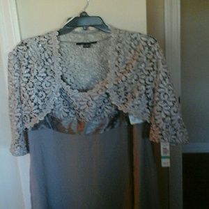 Evening dress with lace jacket