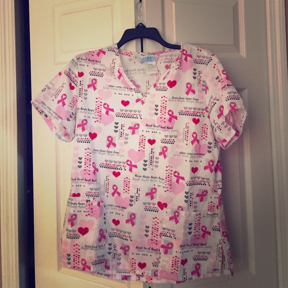 Breast cancer awareness scrub top