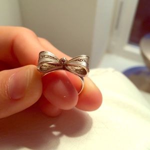 Sterling silver hand made bow ring