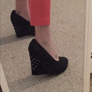 Kardashian black suede shoes