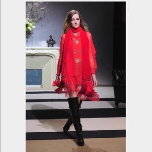 H&M Paris Collection Exclusive Red Beaded Dress