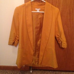 Mustard yellow Bar III open blazer