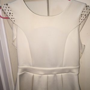 White Peplum Top