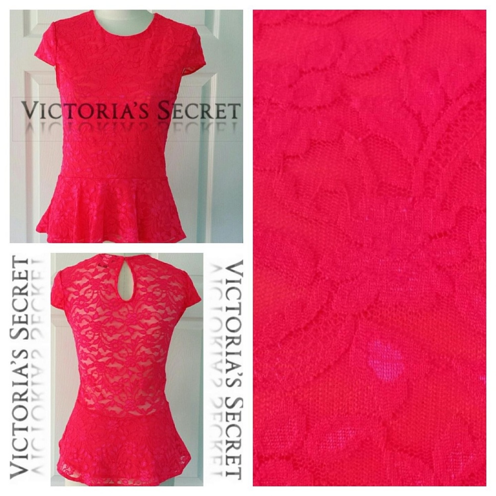 Victoria's Secret Lace Peplum Top NWOT