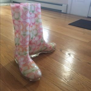 Coach Multi Color Rain Boots