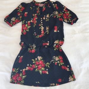 Juicy Couture 100% Silk Strawberry Print Dress