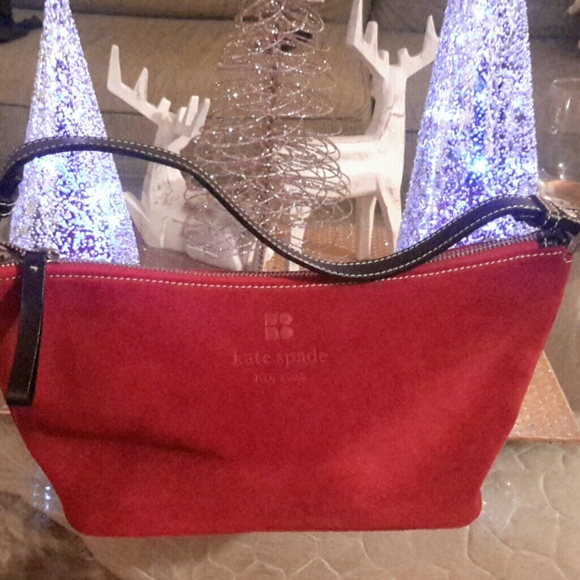 kate spade Handbags - FINAL SALE! Red suede Kate Spade purse.