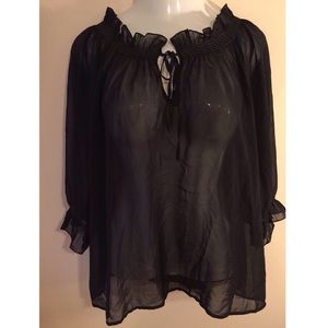H&M black chiffon top