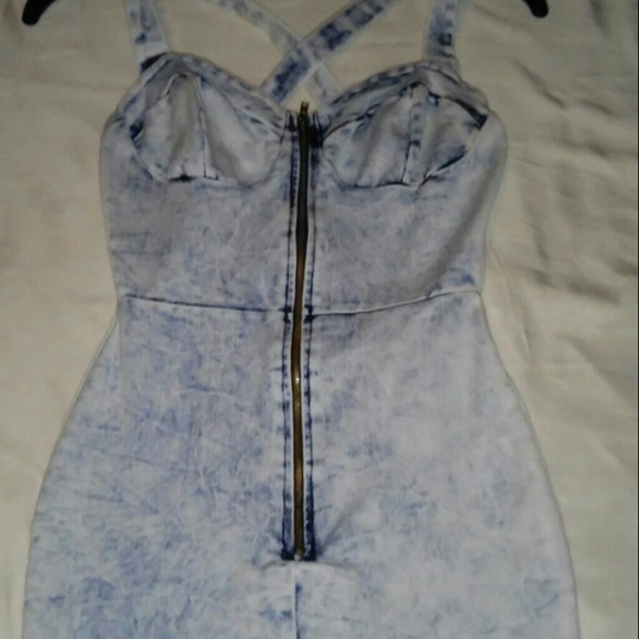 ACID DENIM DRESS - Picture 3 of 4