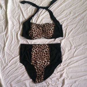 Forever 21 Plus Cheetah 2 piece bikini