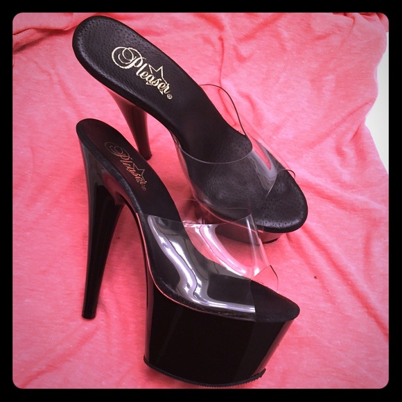 Pleasers Clear platforms size 8