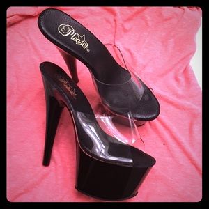 Pleasers Clear platforms size 8