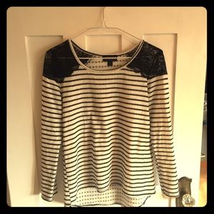 Black and white lace sweater