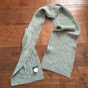 JCrew Gray Cashmere Cableknit Scarf