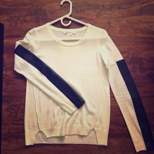 BCBGeneration winter white sweater w/ faux leather