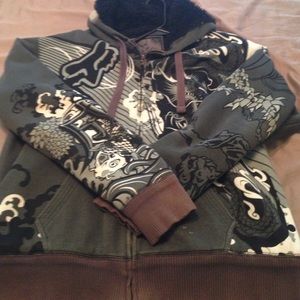 Men's large zip hood fur hoodie!