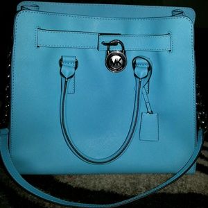 Aquamarine Michael kors hamilton bag