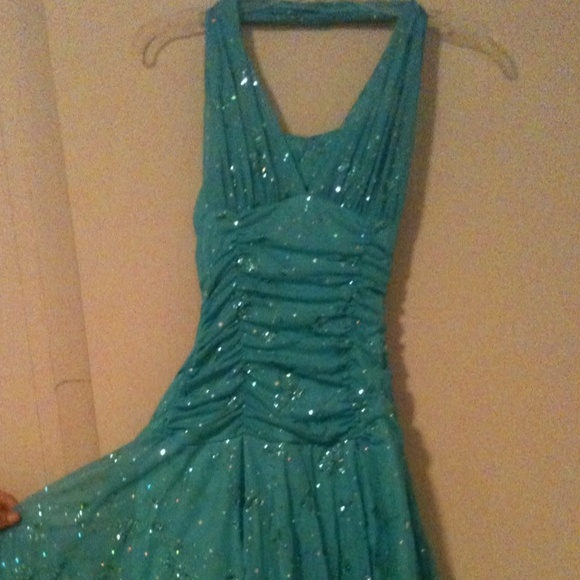 Teal dance dress