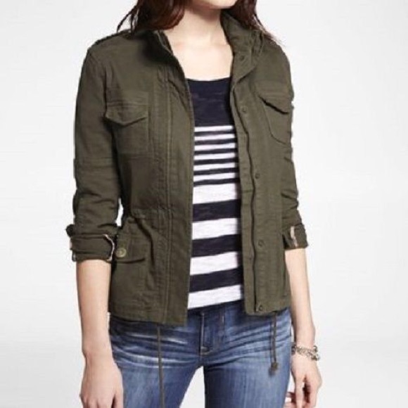 Khaki stretch cotton jacket