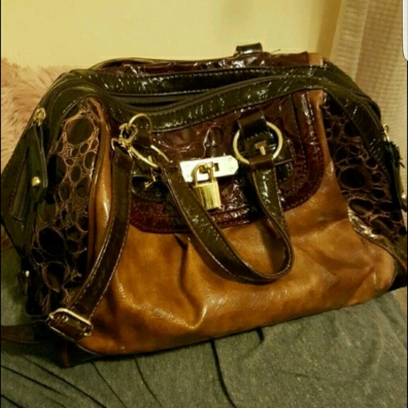 Multi colored leather purse