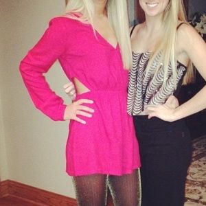 Red F21 cut out side romper