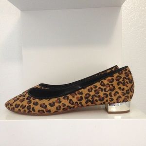 Zara pony hair block heel flats