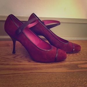 Beautiful maroon suede Coach heels