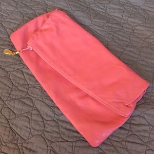 Pink Italian Leather Clutch