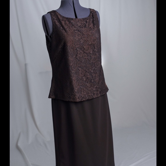 Brown Blazer and Skirt Set