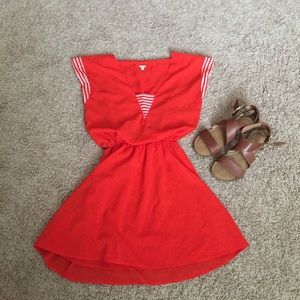 H81 Red & White Striped Sailor Dress