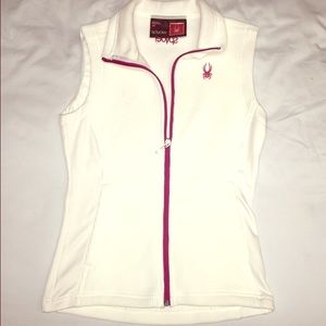 White and pink spyder vest never worn
