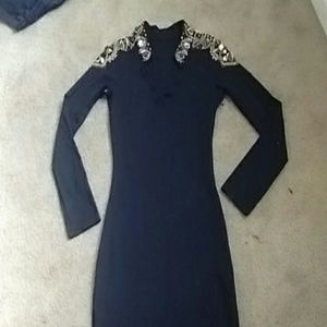Jeweled black party dress