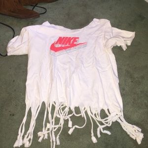 Nike off the shoulder shirt with strings
