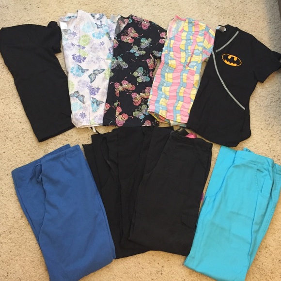 Scrub tops and bottoms bundle