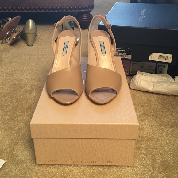 Prada nude slingback shoe