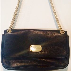 Michael Kors Jet Set Small Shoulder Bag,Black Gold