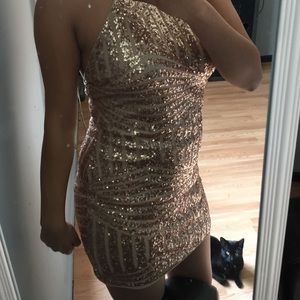 Rose Gold sequined dress