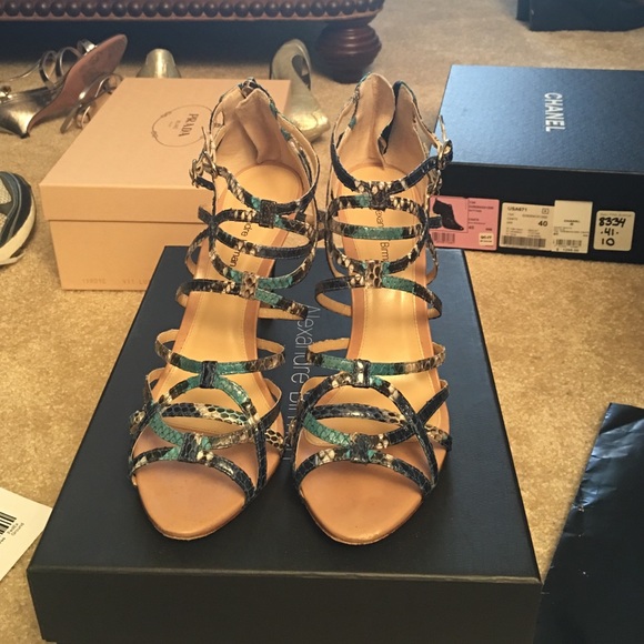 Multi color lizard sandals. Alexandre Birman.