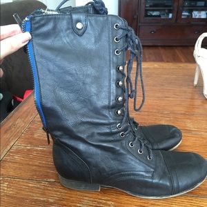 Black combat boots