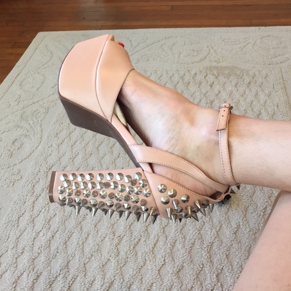 Jeffrey Campbell pink spiked platforms